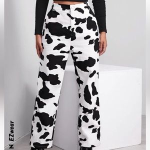 Cow print pants